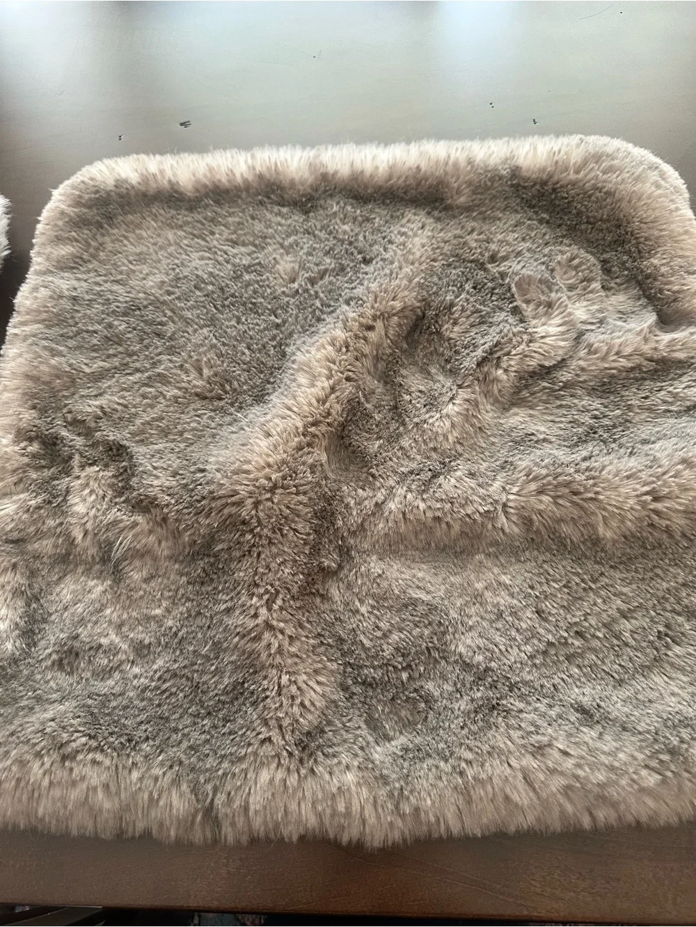 UnHide Squish Faux Fur Pillow Cover 20x20 Greige/Taupe – No Insert